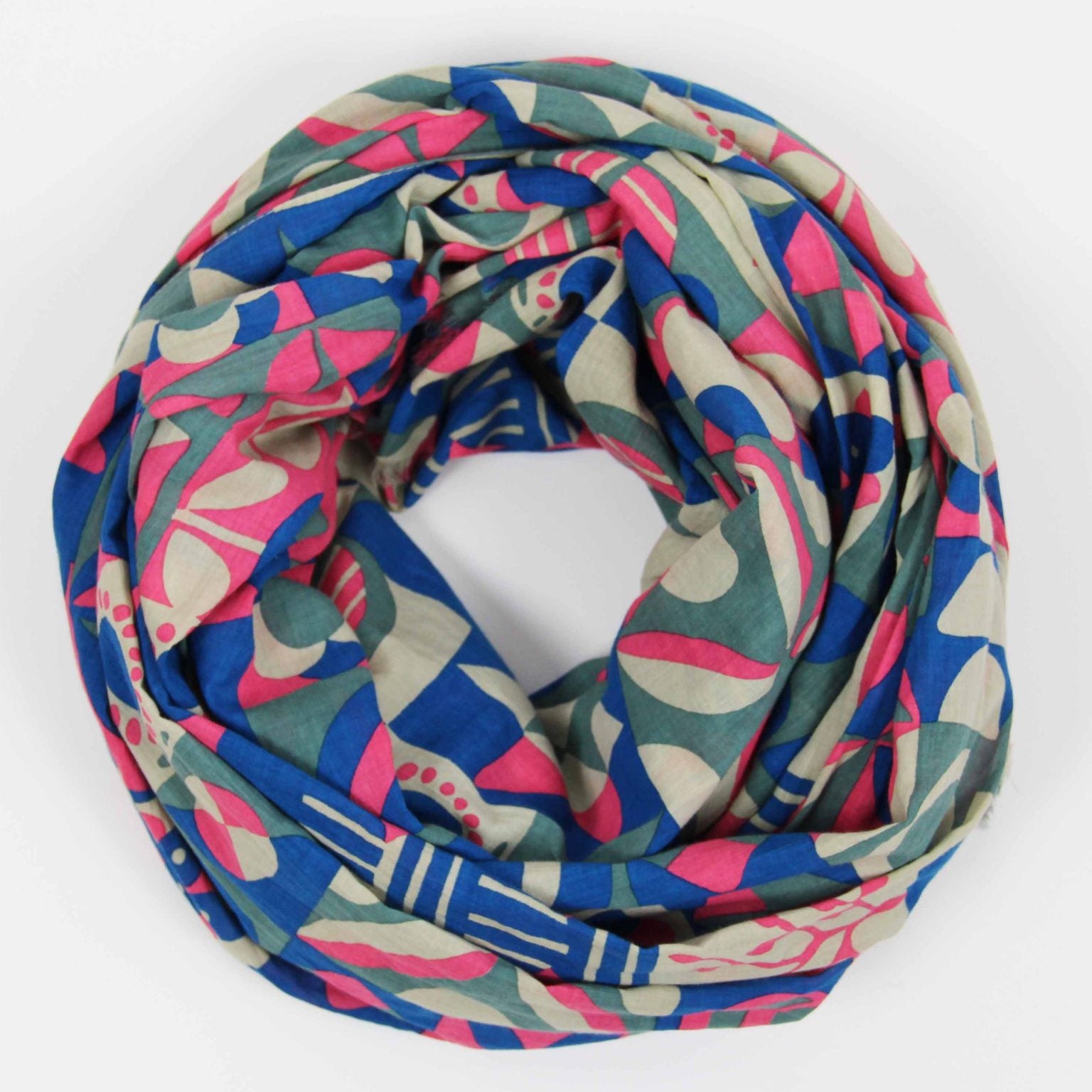 LES BELLES VAGABONDES Foulard Coton Bio Bergen Rose
