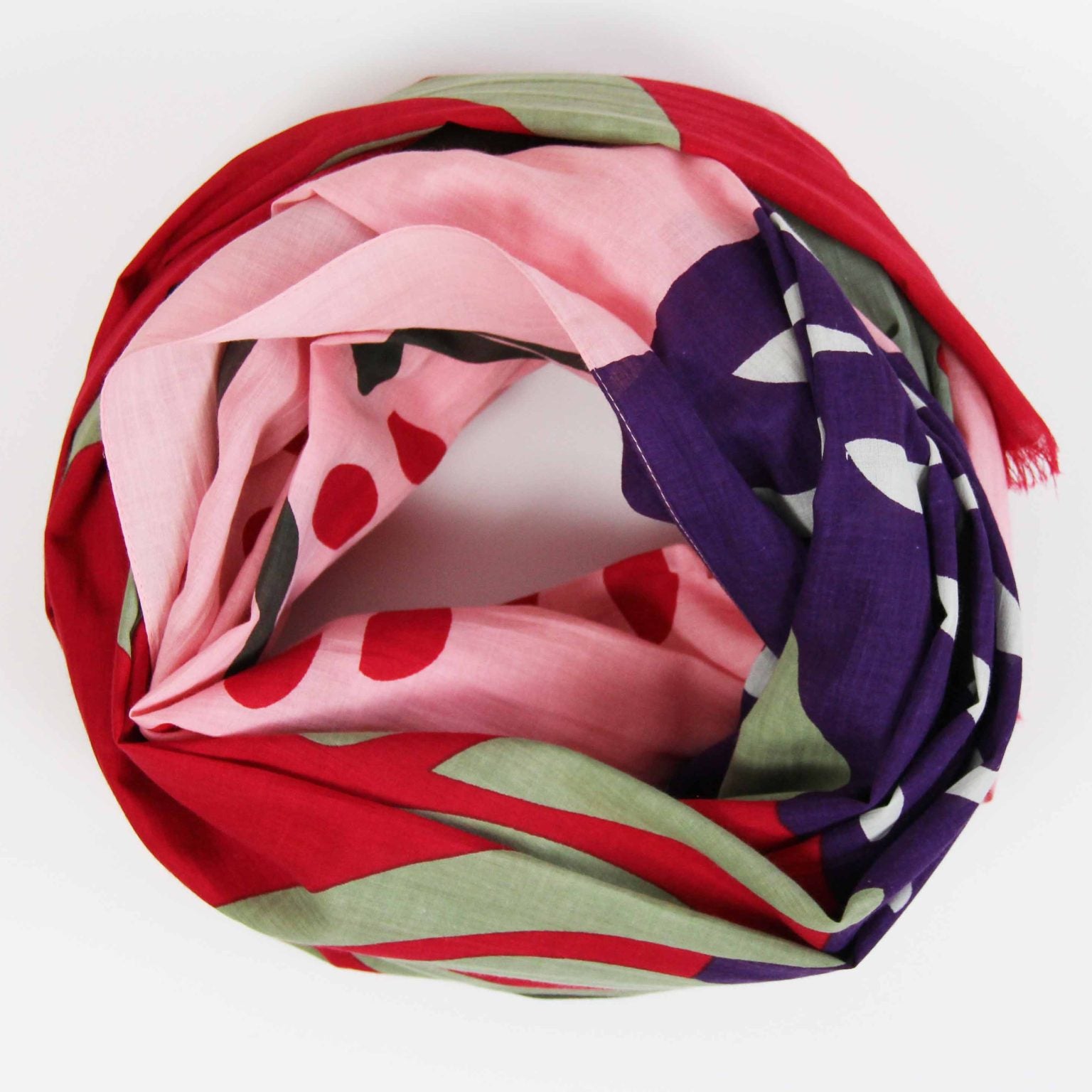 LES BELLES VAGABONDES Foulard Coton Bio Cap Breton Rouge