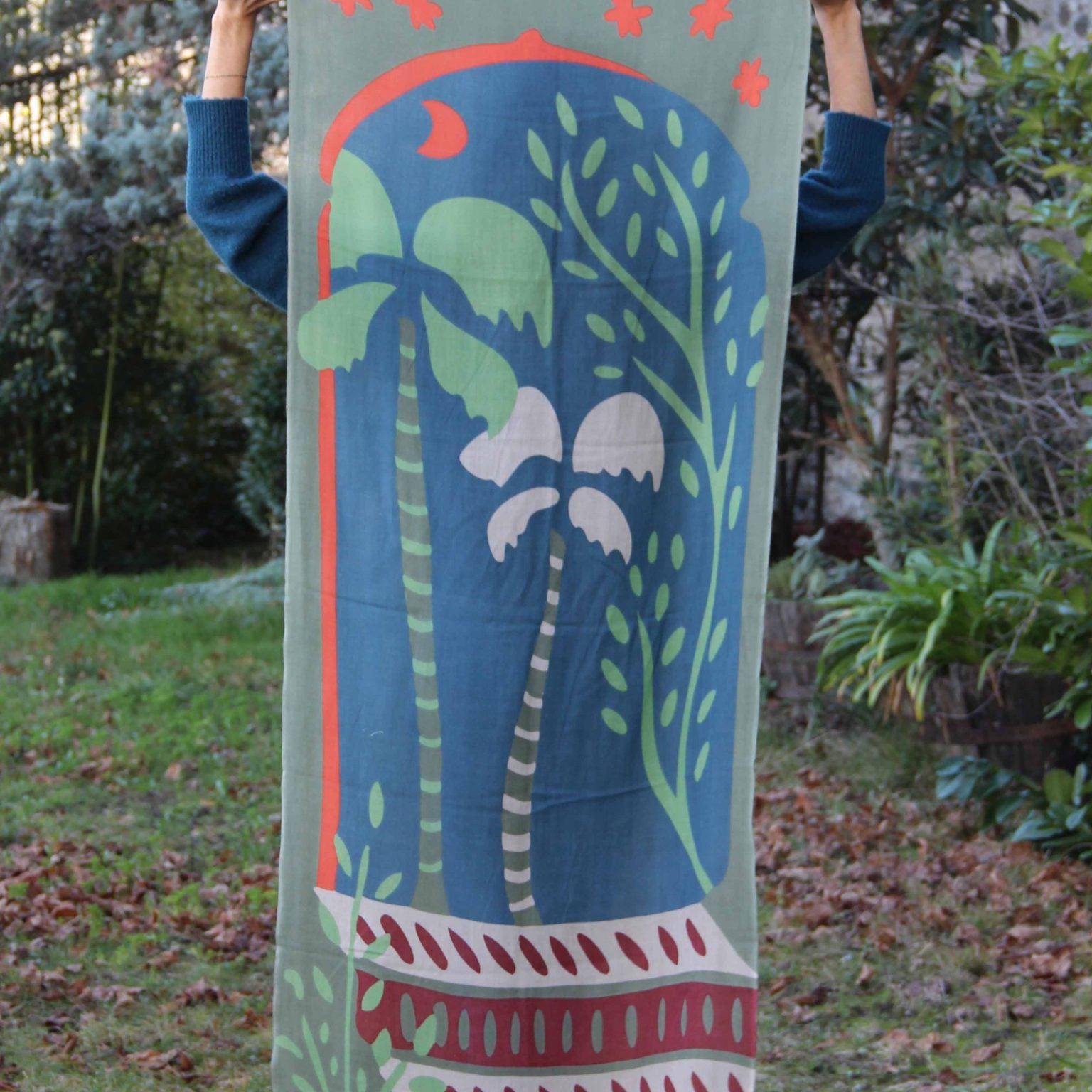 LES BELLES VAGABONDES Echarpe Laine Eden Kaki