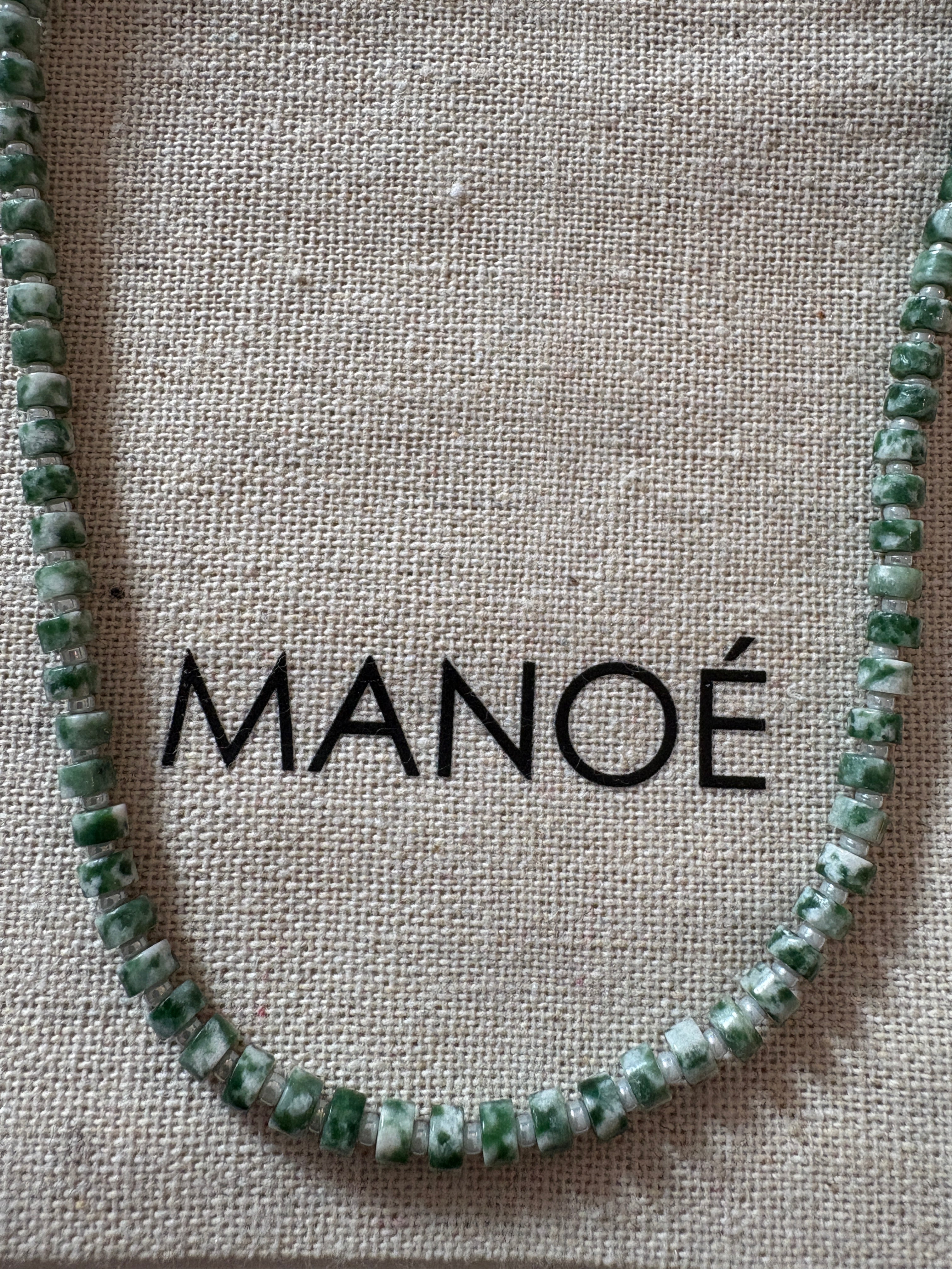 MANOE Collier Jaspe Verte