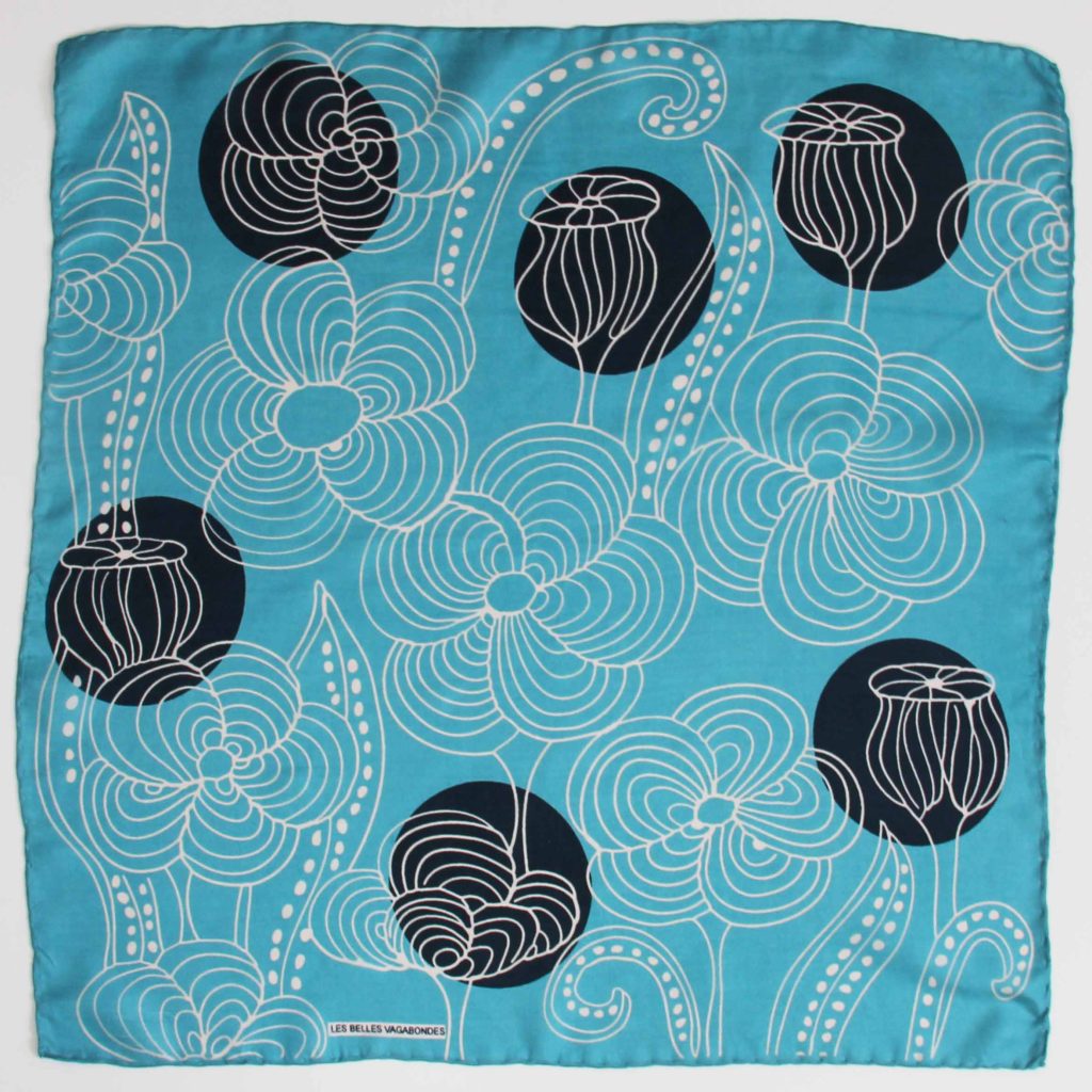 LES BELLES VAGABONDES Mini Soie Mandalay Bleu