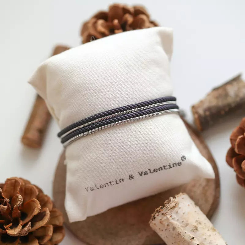 VALENTIN & VALENTINE Bracelet Argenté Anthracite