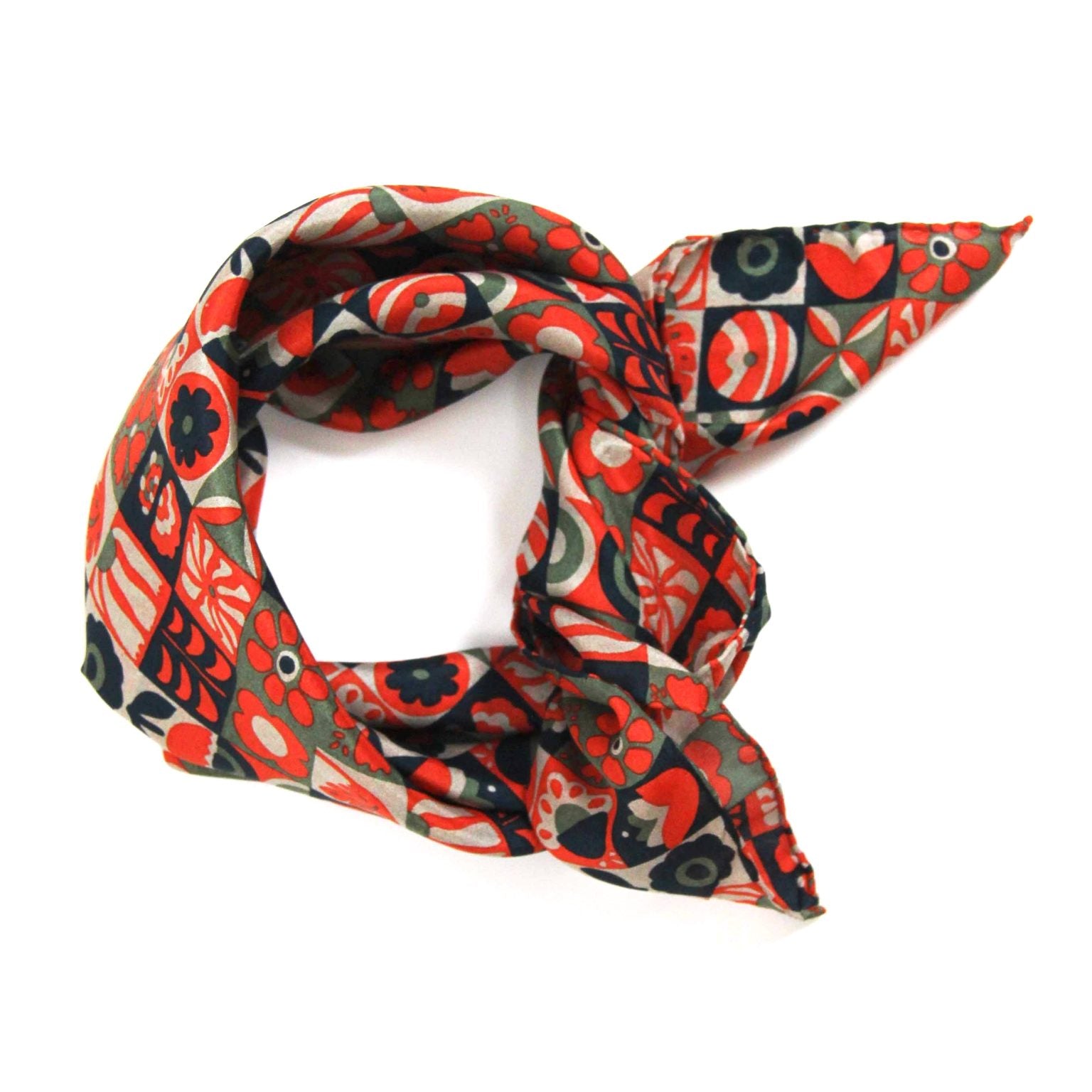 LES BELLES VAGABONDES Mini Soie Astrid Orange