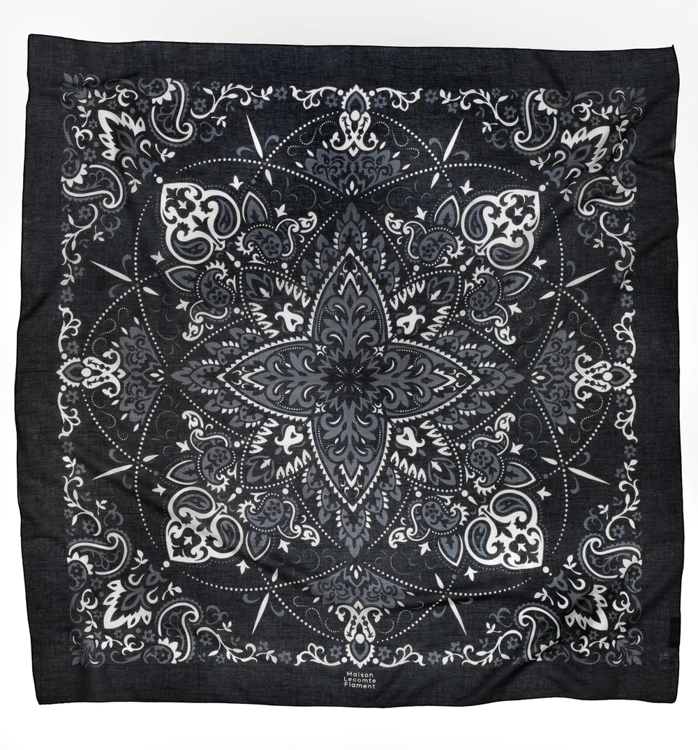 MAISON LECOMTE FLAMENT Foulard Bandana Black
