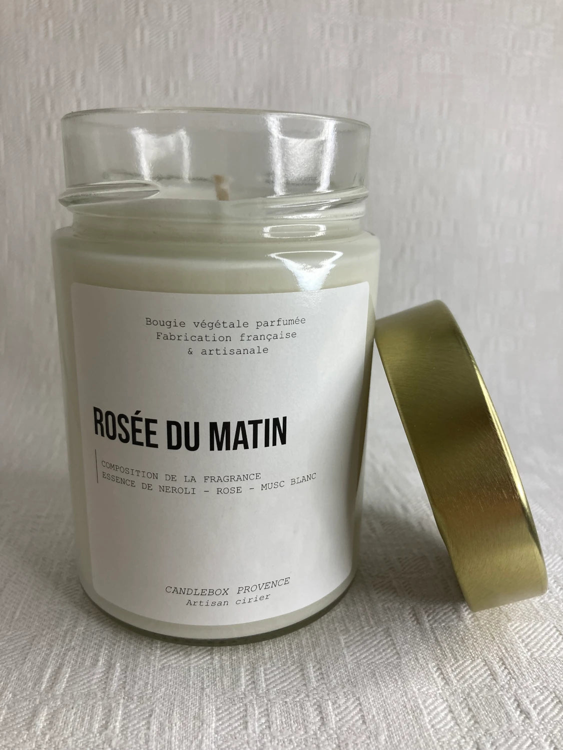 Photo de la bougie parfumée naturelle candlebox 500g de la collection Les iconiques
