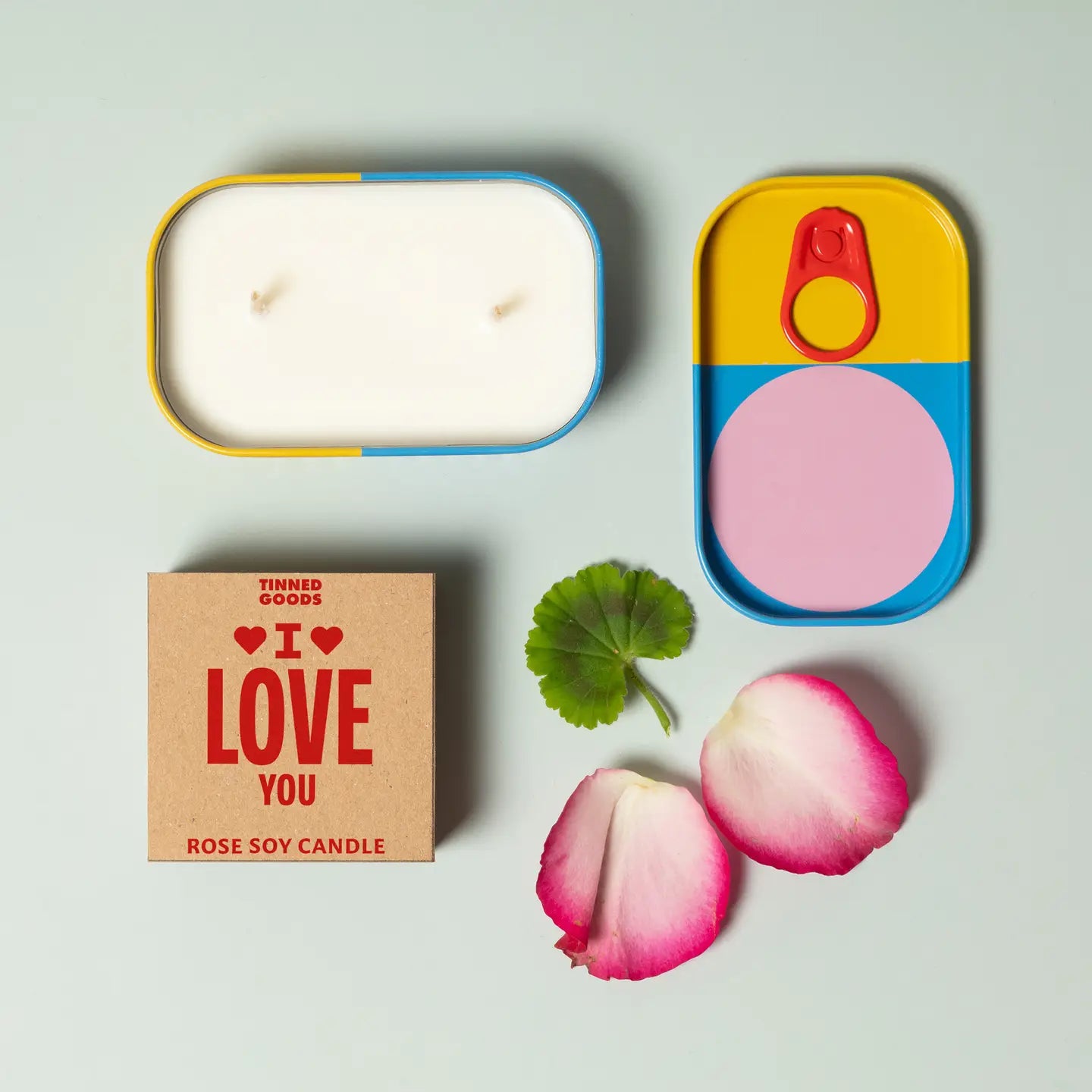 BLOCK DESIGN Bougie I Love You en boîte métallique