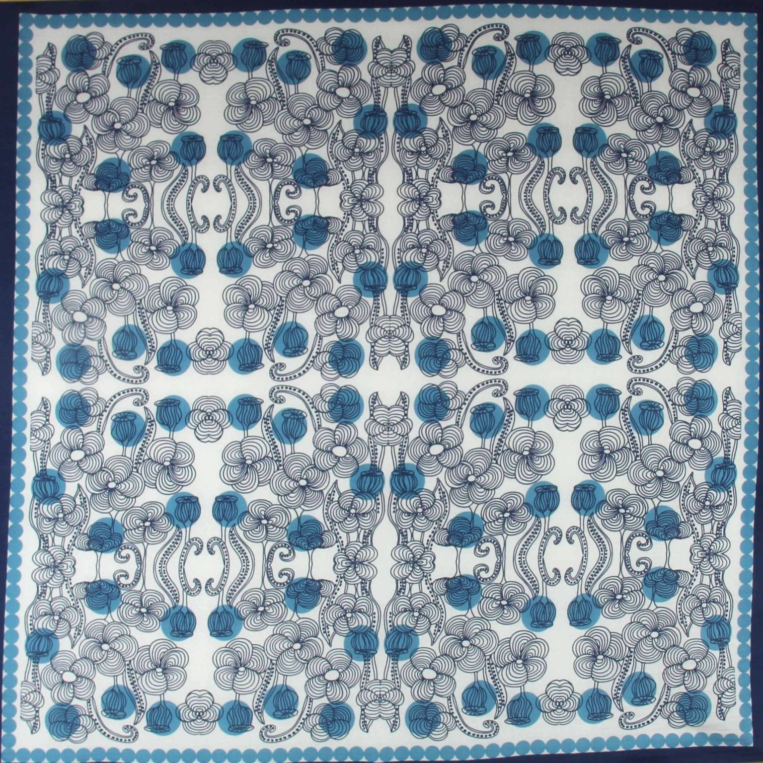 LES BELLES VAGABONDES Carré Coton Bio Burma Bleu