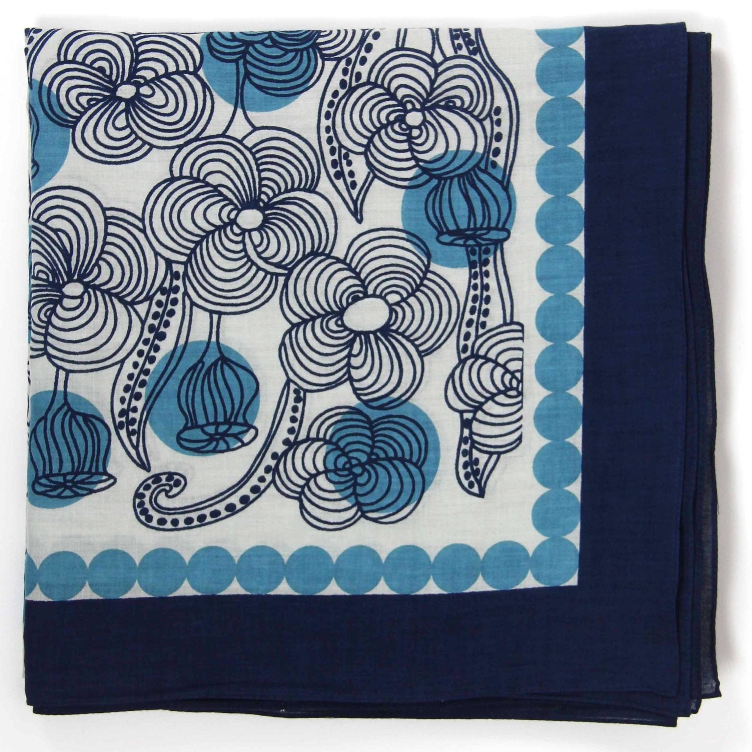 LES BELLES VAGABONDES Carré Coton Bio Burma Bleu