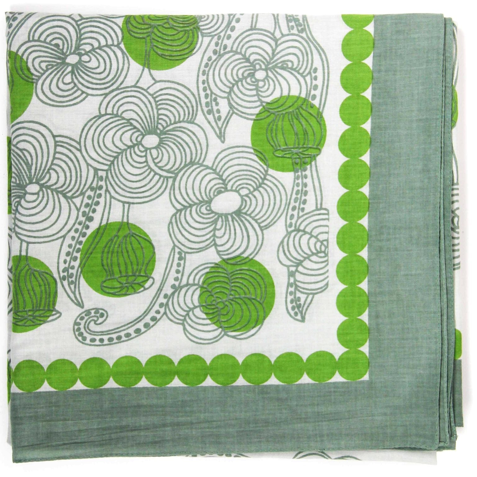 LES BELLES VAGABONDES Carré Coton Bio Burma Vert