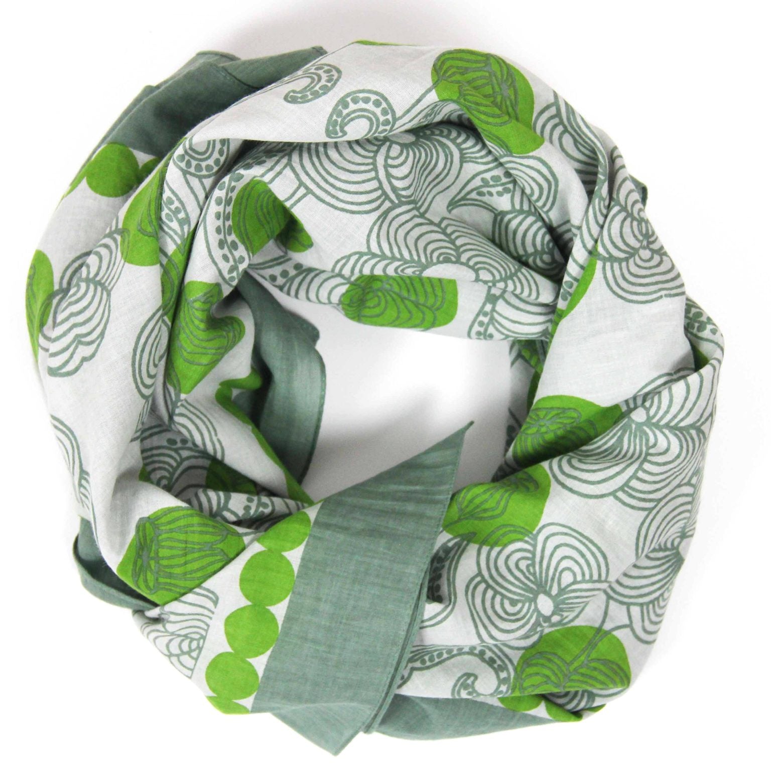 LES BELLES VAGABONDES Carré Coton Bio Burma Vert