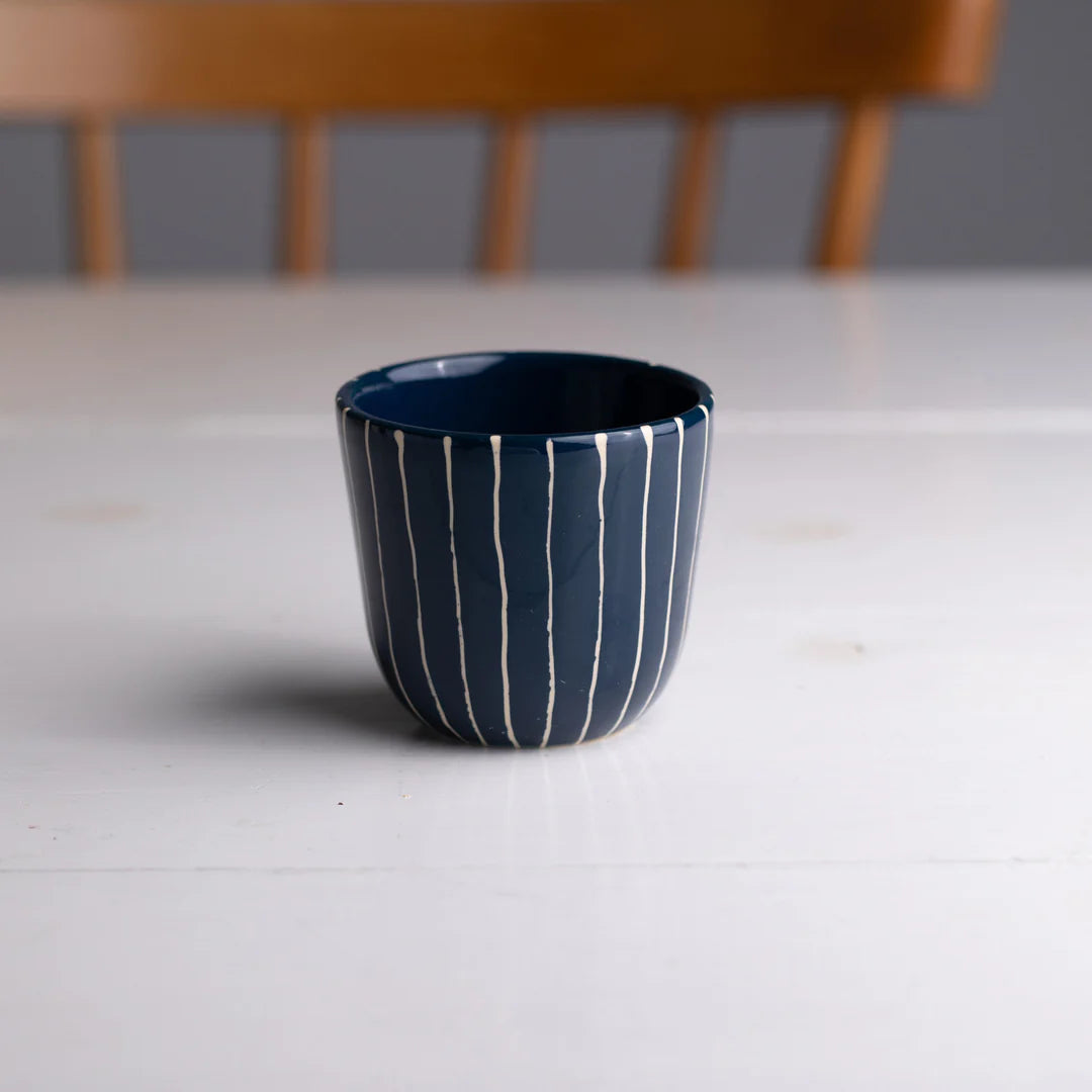 ATELIER AGAVE Gobelet Capuccino Striped Navy
