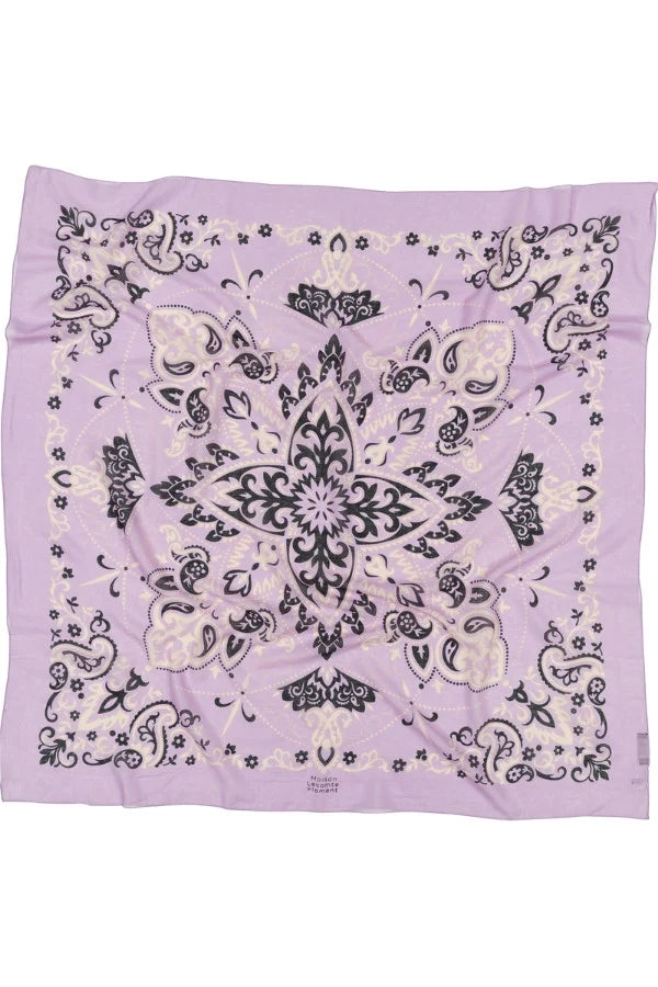 MAISON LECOMTE FLAMENT Foulard Bandana Lilas