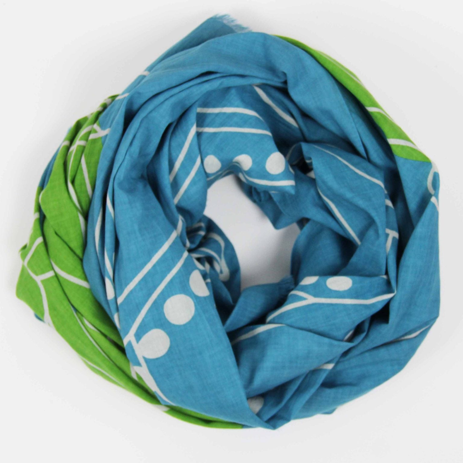 LES BELLES VAGABONDES Foulard Coton Bio Mekong Bleu
