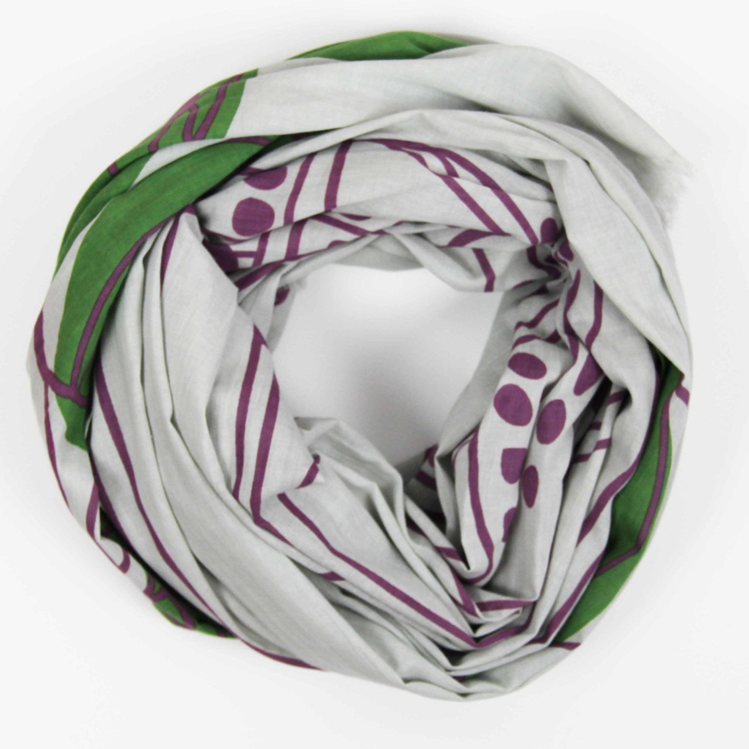 LES BELLES VAGABONDES Foulard Coton Bio Mekong Prune