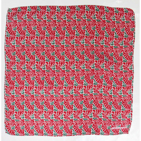 LES BELLES VAGABONDES Mini Soie Plumeria Rouge