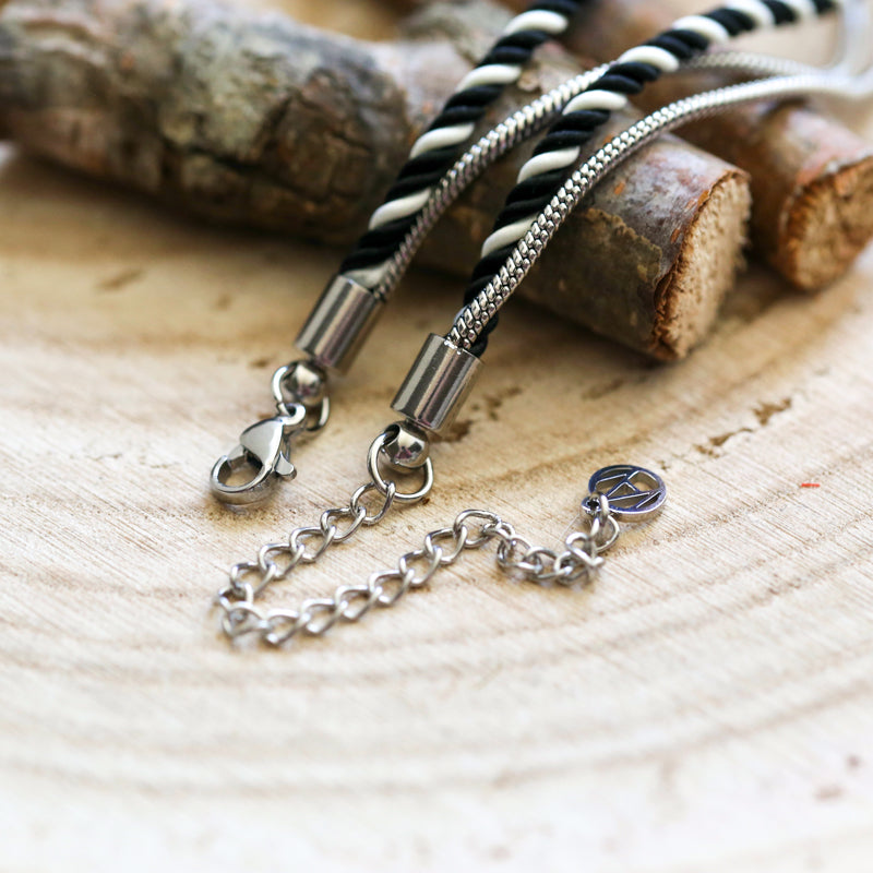 VALENTIN & VALENTINE Bracelet Argenté Mixte Noir et Blanc