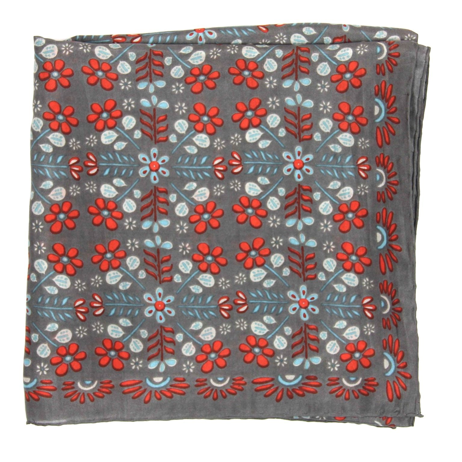 LES BELLES VAGABONDES Grand Carré Soie Nina Marron