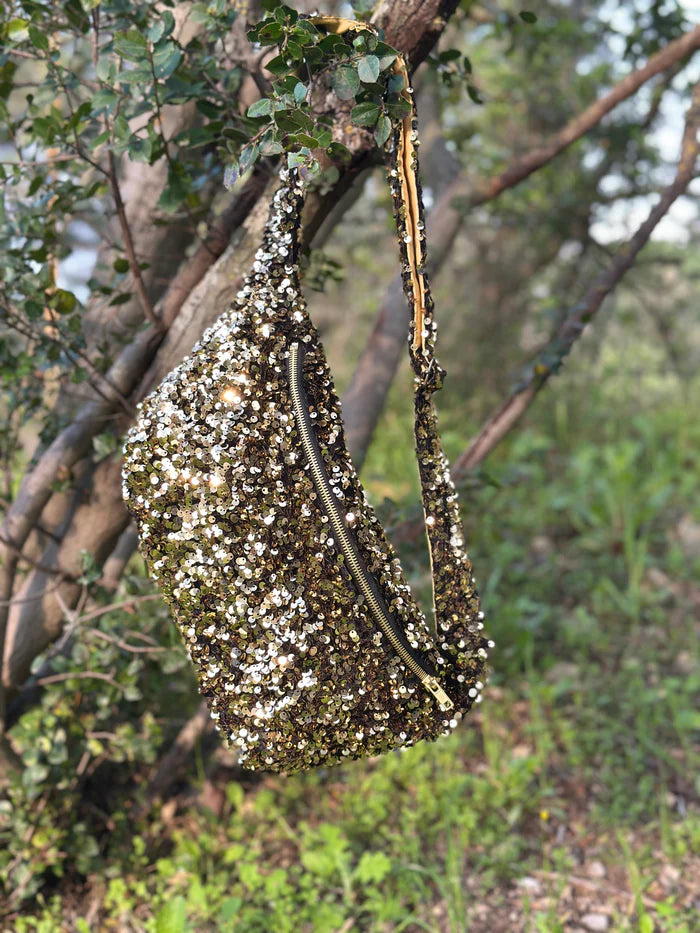 LILOU AIX Banane à sequins doré