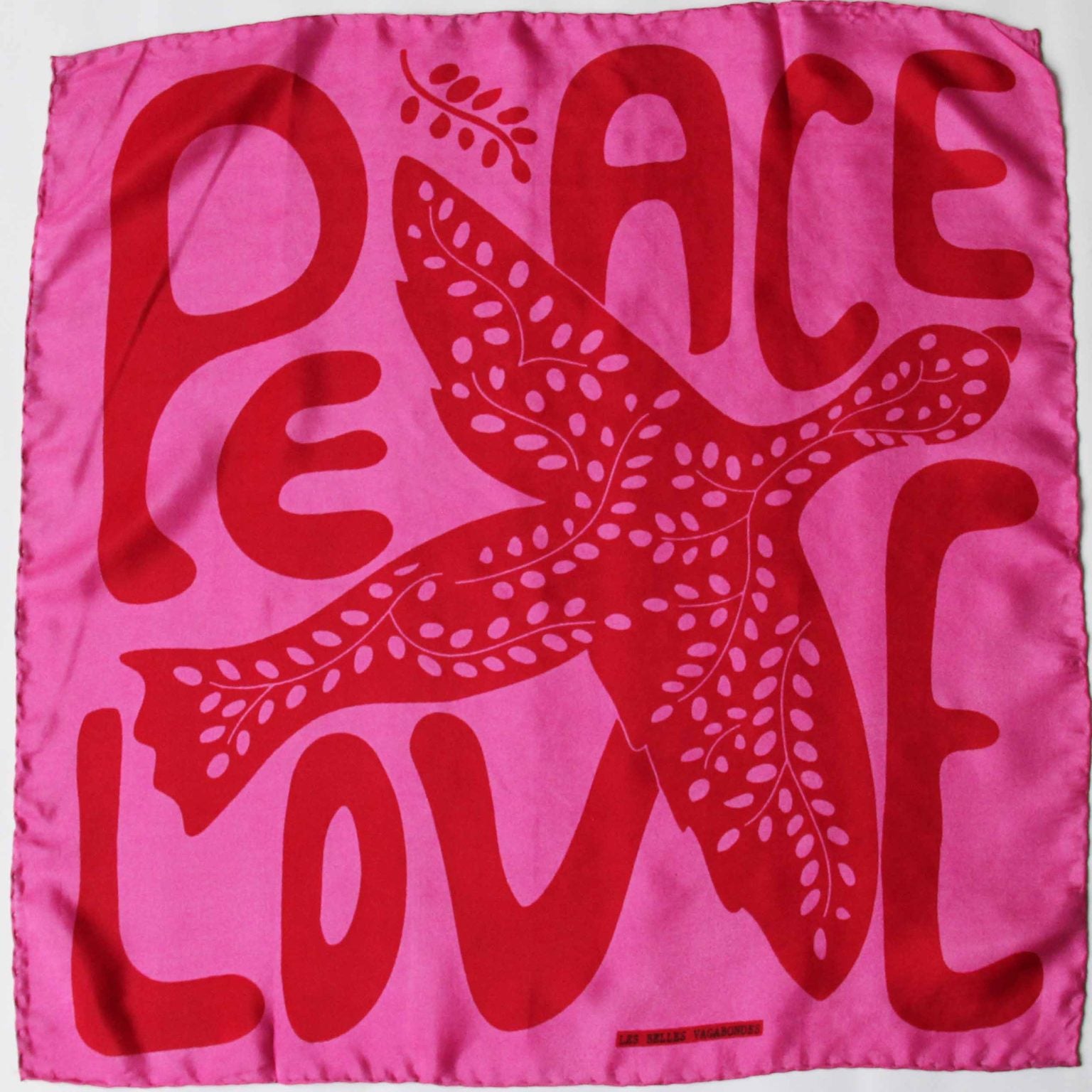 LES BELLES VAGABONDES Mini Soie Peace and Love Fuchsia