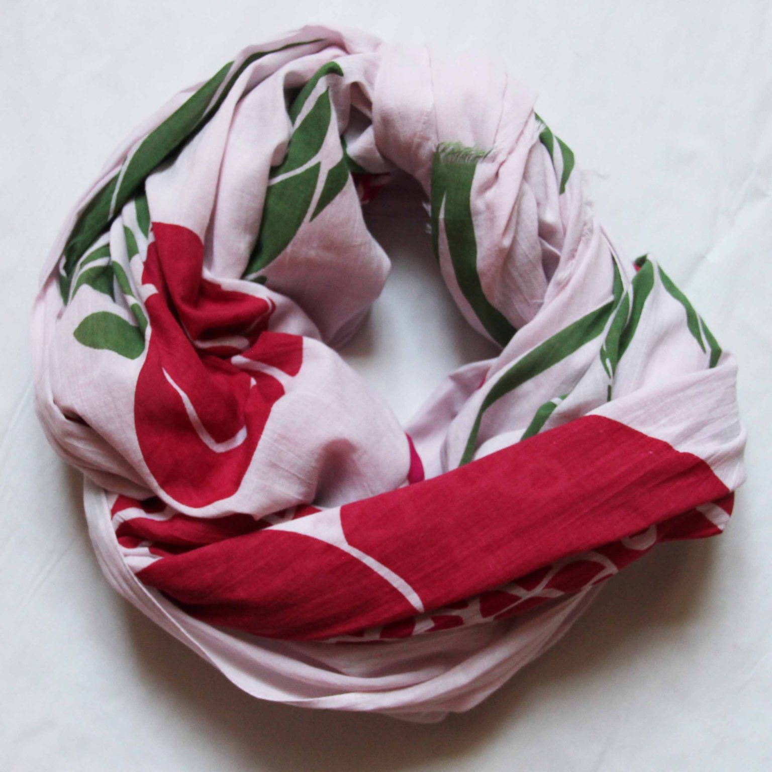 LES BELLES VAGABONDES Foulard Coton Bio Poppy Rouge