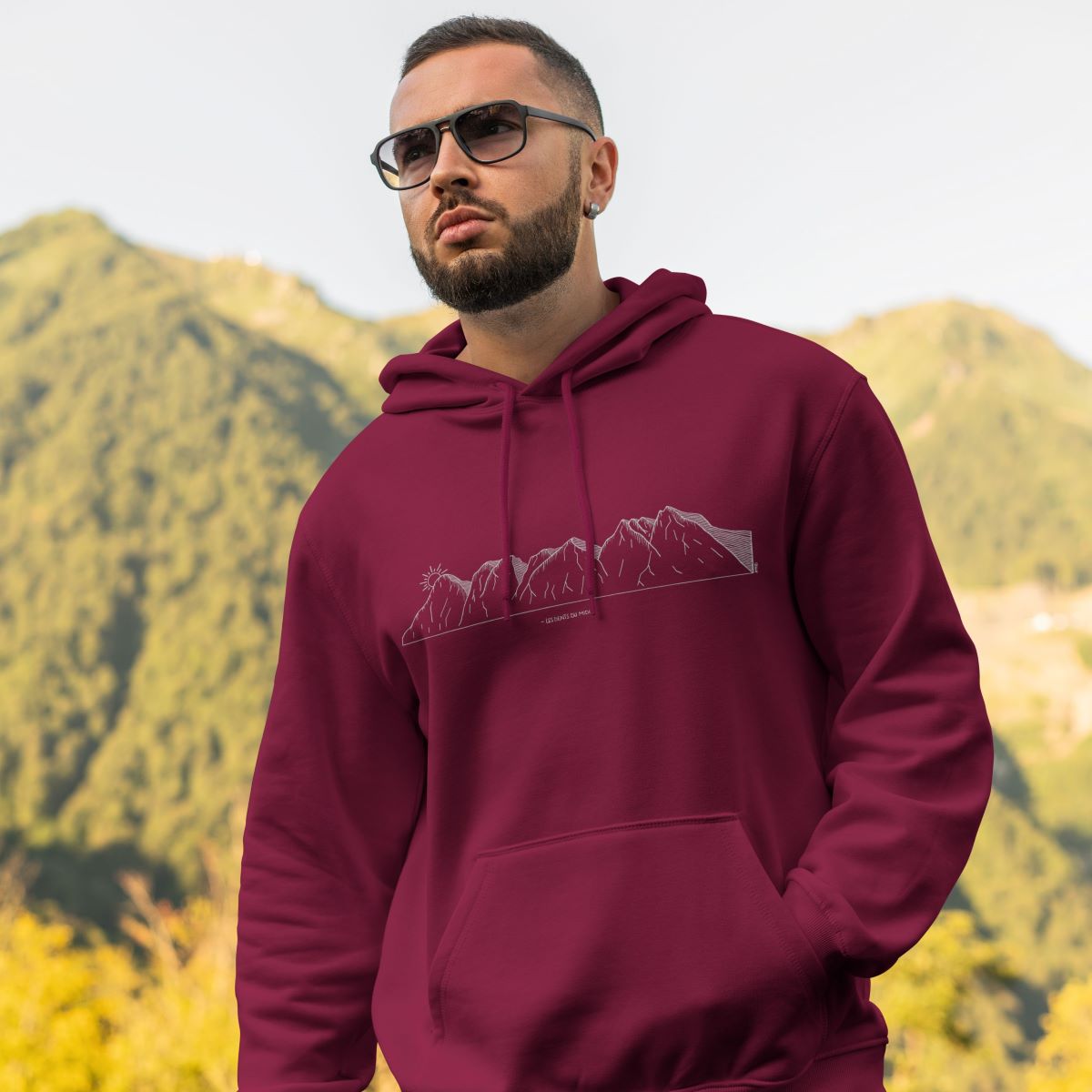 AMT DESIGN Sweat Homme Dents du Midi Bordeaux