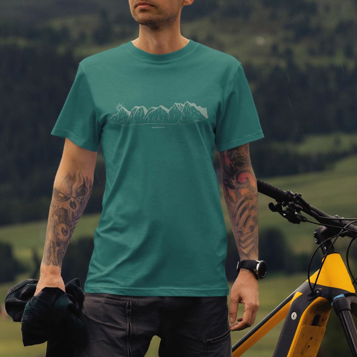 AMT DESIGN T-shirt Homme Dents du Midi Teal