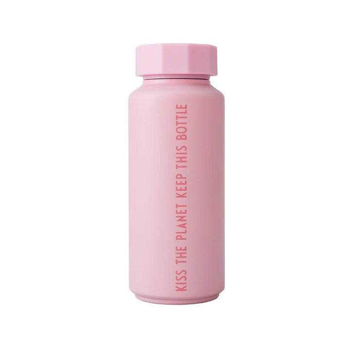 DESIGN LETTERS Bouteille isotherme Kiss The Planet Keep This Bottle Rose