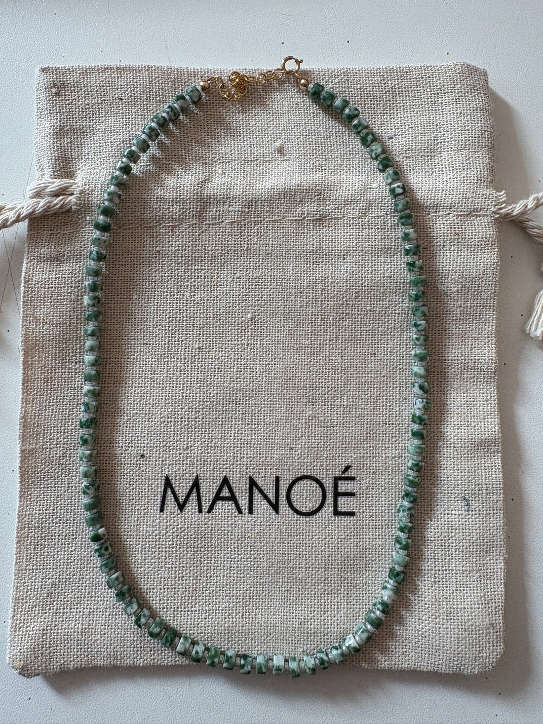 MANOE Collier Jaspe Verte