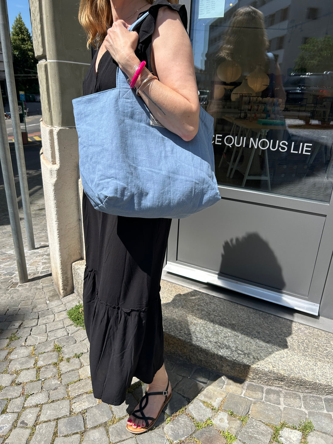 MAISON MALLOW Cabas lin Bleu