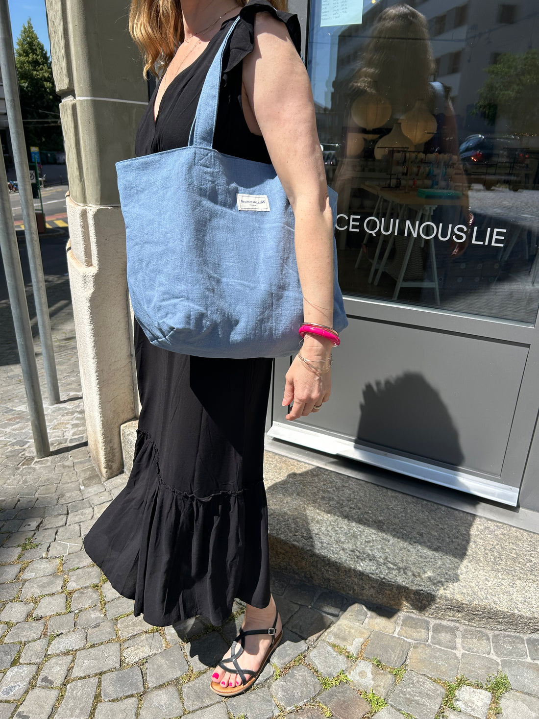MAISON MALLOW Cabas lin Bleu