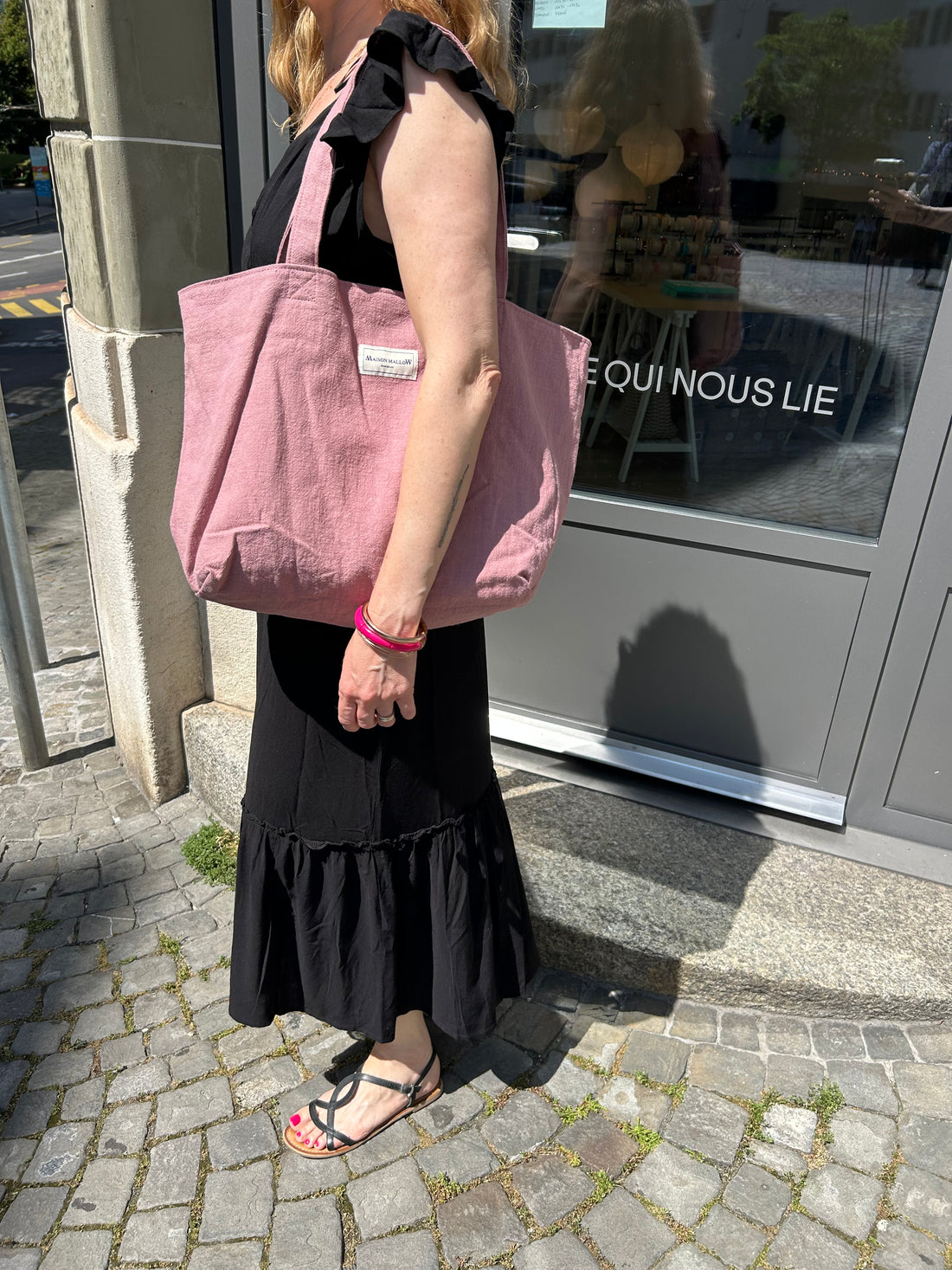 MAISON MALLOW Cabas lin Rose
