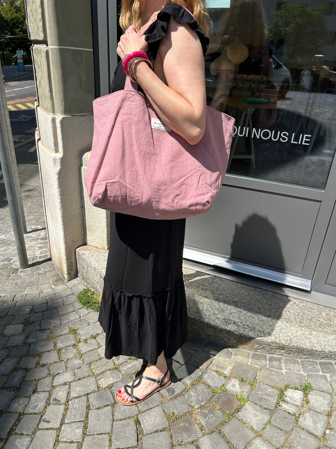 MAISON MALLOW Cabas lin Rose