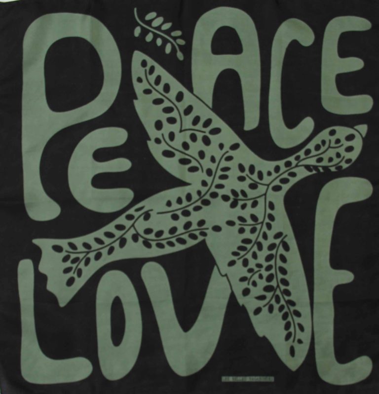 LES BELLES VAGABONDES Mini Soie Peace and Love Kaki