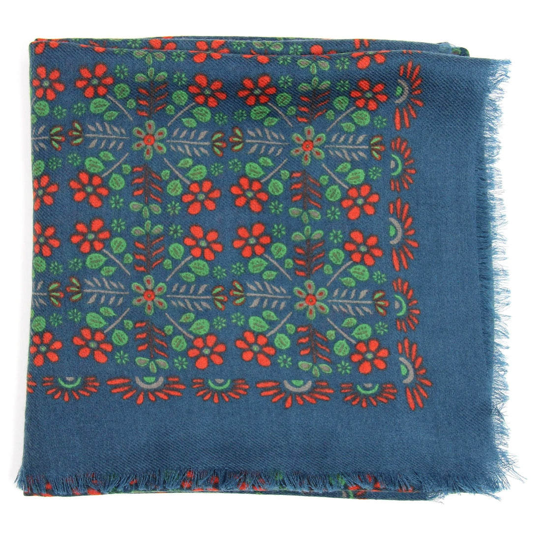 LES BELLES VAGABONDES Carré Laine Agata Bleu