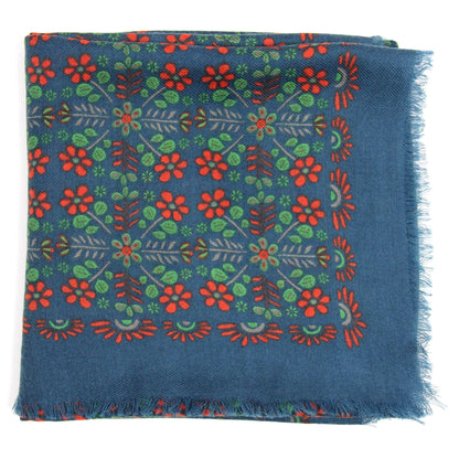 LES BELLES VAGABONDES Carré Laine Agata Bleu