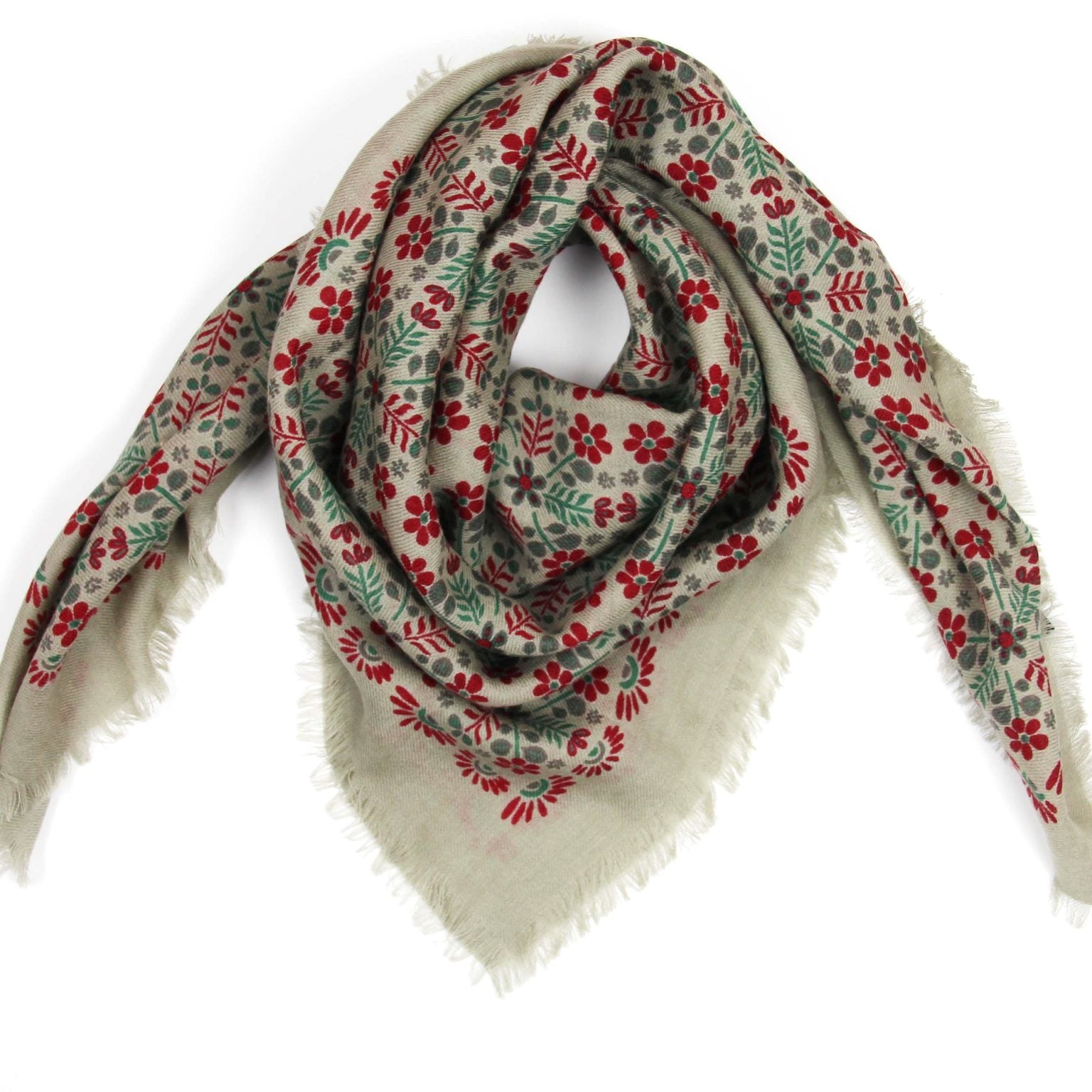 LES BELLES VAGABONDES Carré Laine Agata Rouge