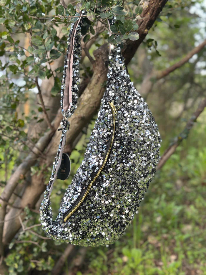 LILOU AIX Banane à sequins argent