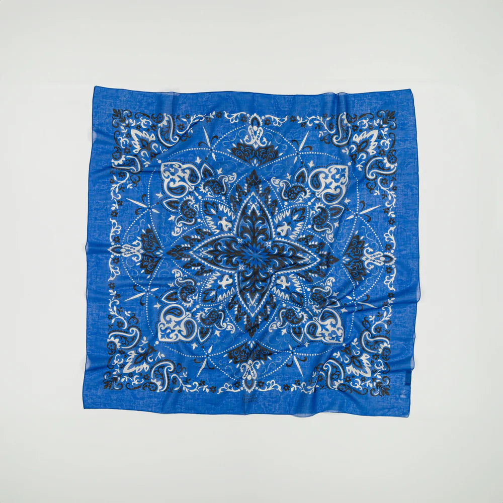 MAISON LECOMTE FLAMENT Foulard Bandana Blue