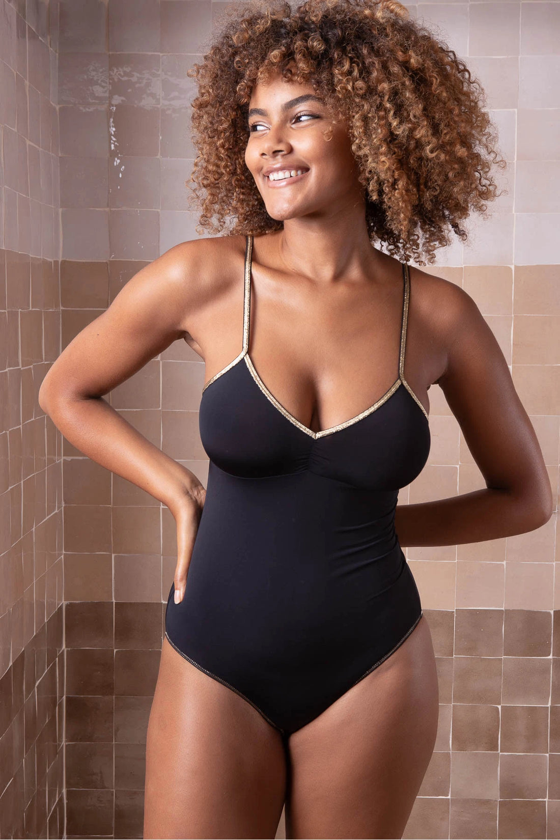 LA NOUVELLE LINGERIE Body bretelles Georgia Noir