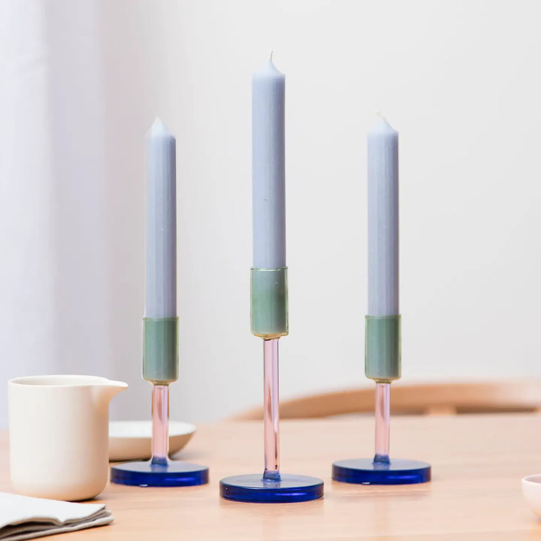 BLOCK DESIGN Bougeoir en verre bicolore moyen