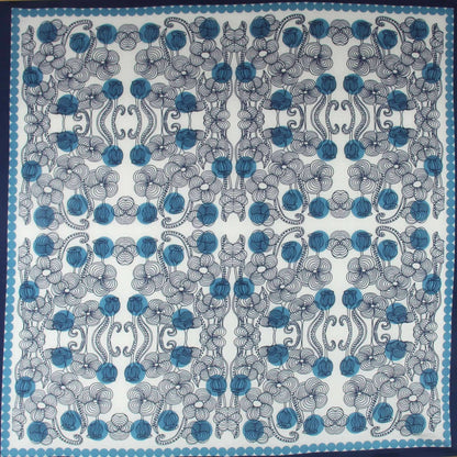 LES BELLES VAGABONDES Carré Coton Bio Burma Bleu