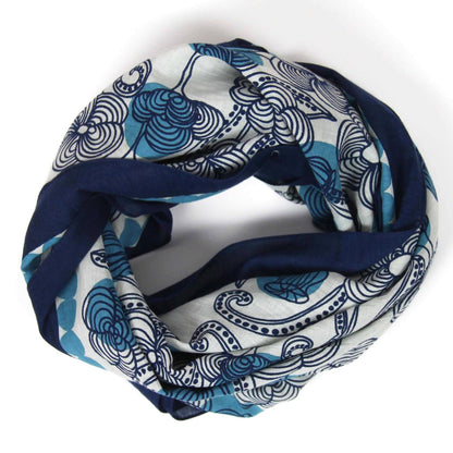 LES BELLES VAGABONDES Carré Coton Bio Burma Bleu