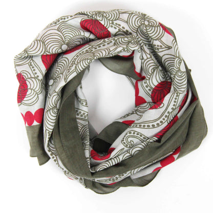 LES BELLES VAGABONDES Carré Coton Bio Burma Rouge