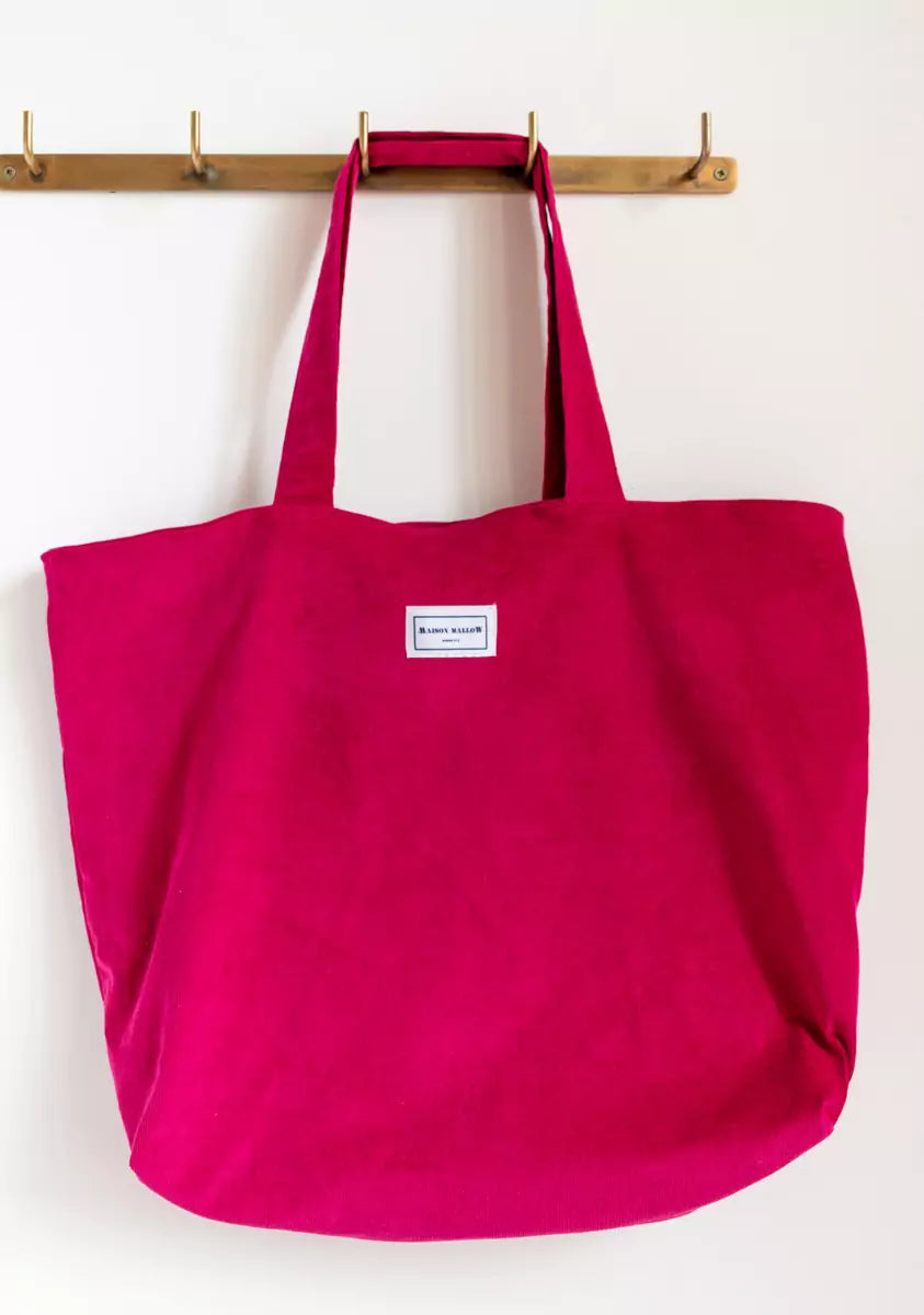 MAISON MALLOW Cabas Velours côtelé Fuchsia