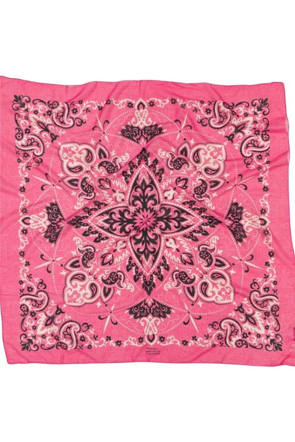 MAISON LECOMTE FLAMENT Foulard Bandana Carmin Pink