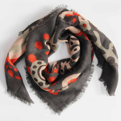 LES BELLES VAGABONDES Carré Laine Girandole Marron