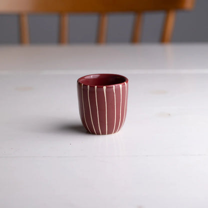 ATELIER AGAVE Espresso Cup Striped Dark Cherry