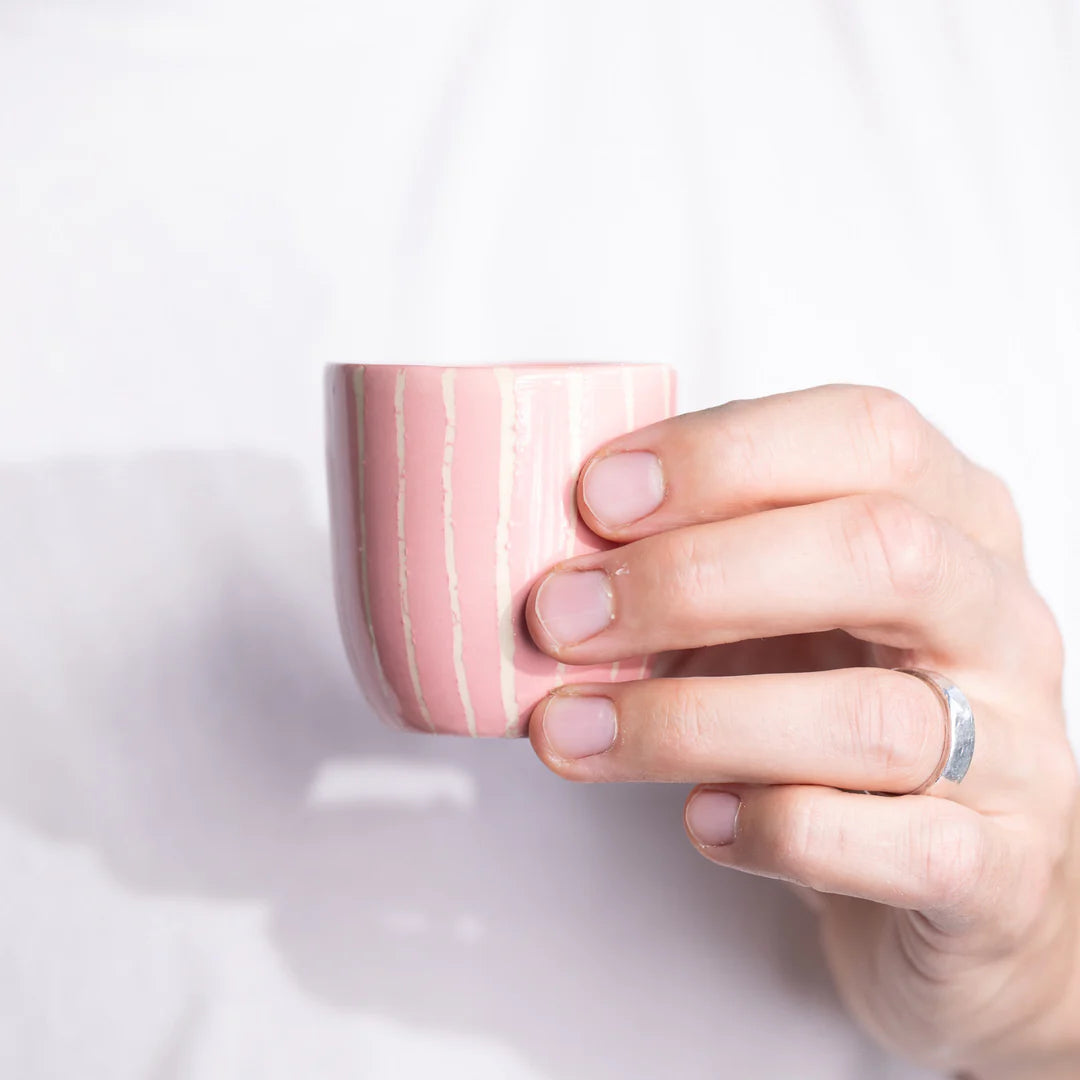 ATELIER AGAVE Espresso Cup Striped Rosa