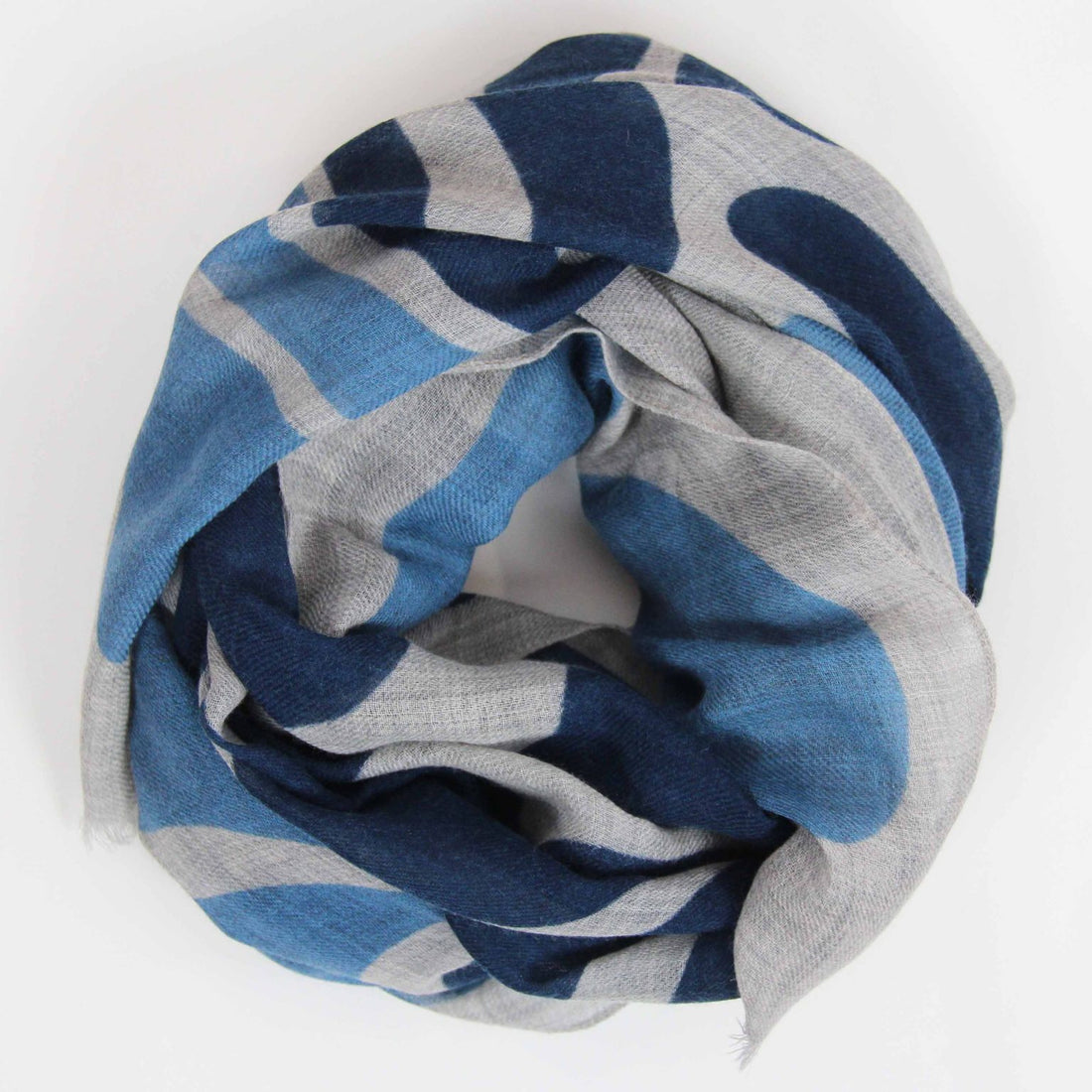 LES BELLES VAGABONDES Echarpe Laine Gardenia Bleu