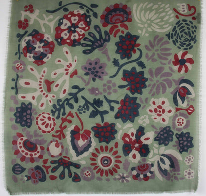 LES BELLES VAGABONDES Carré Laine Girandole Vert